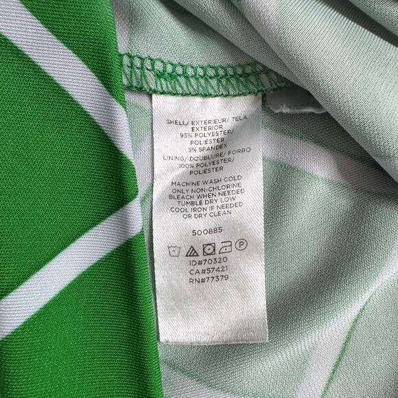 ANN TAYLOR Lattice Knit Wrap Dress Green Gray Size Small Plaid Stretch #500885 - Picture 7 of 10